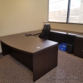 Espresso U/C Suite Desk Double Pedestal Bow Front w/ Knee Space